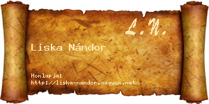 Liska Nándor névjegykártya